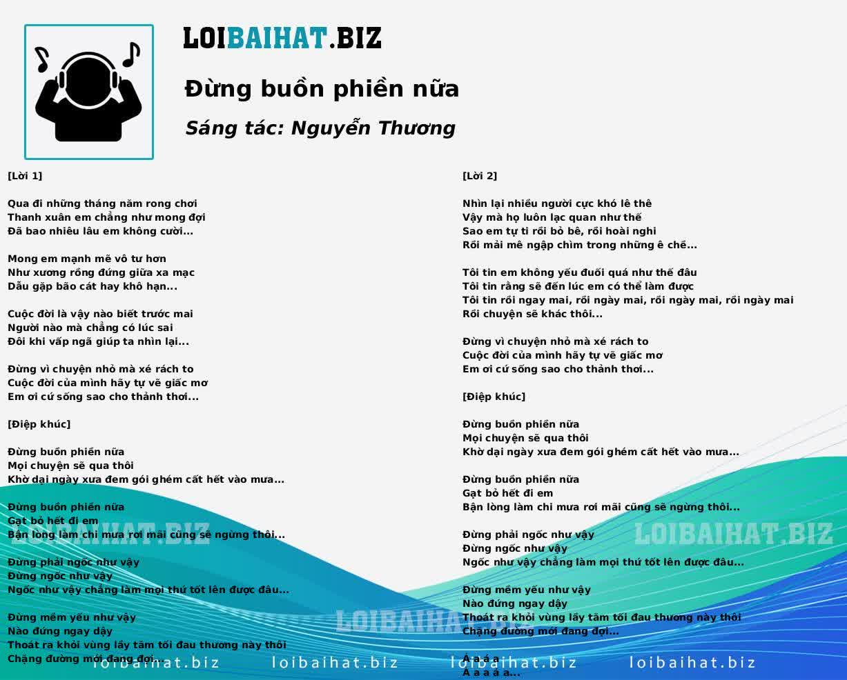 Đừng buồn phiền nữa