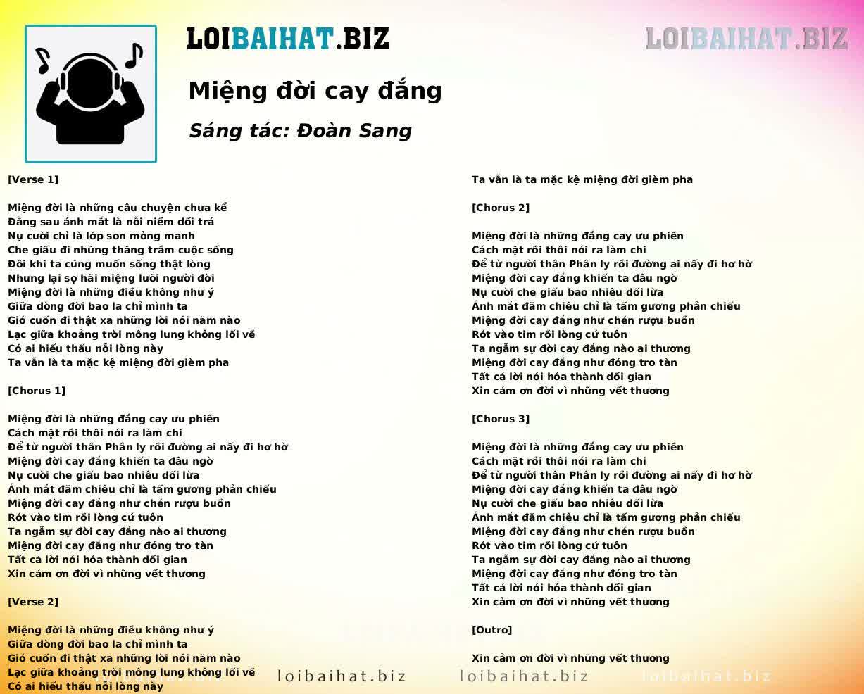 Miệng đời cay đắng