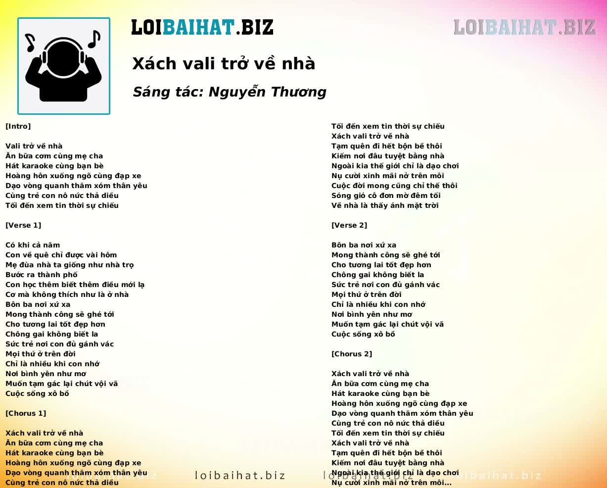 Xách vali trở về nhà