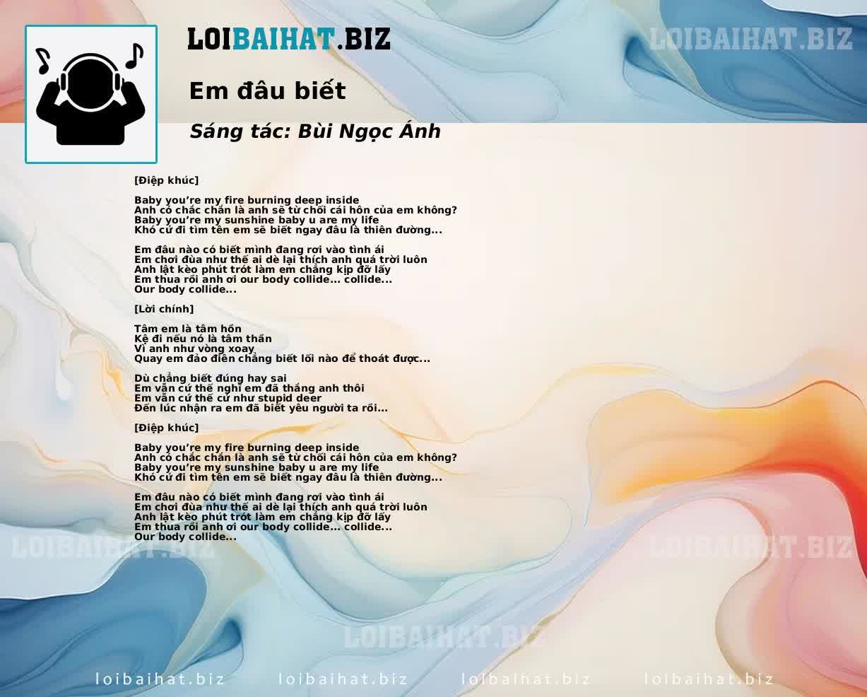 Em đâu biết