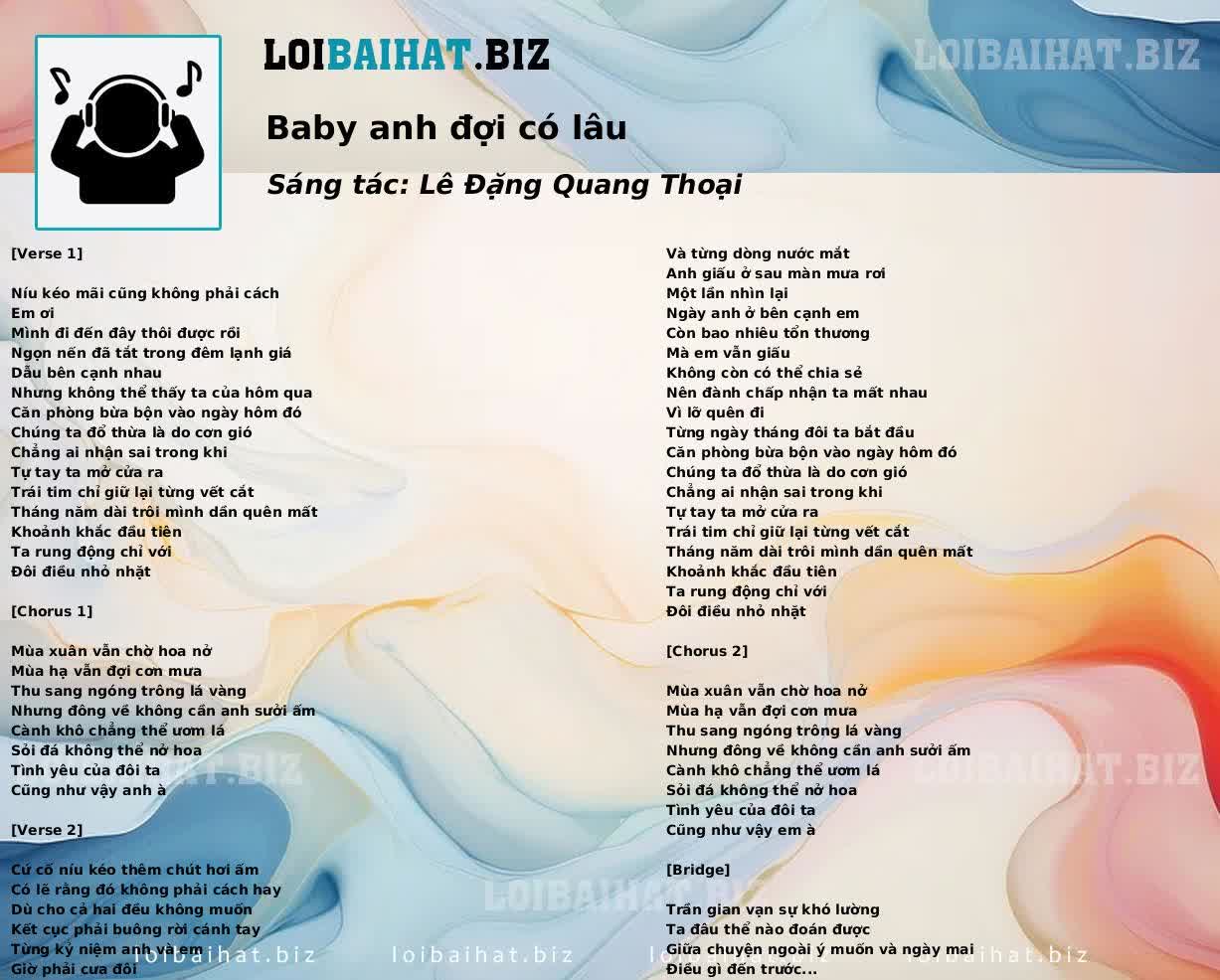 Baby anh đợi có lâu