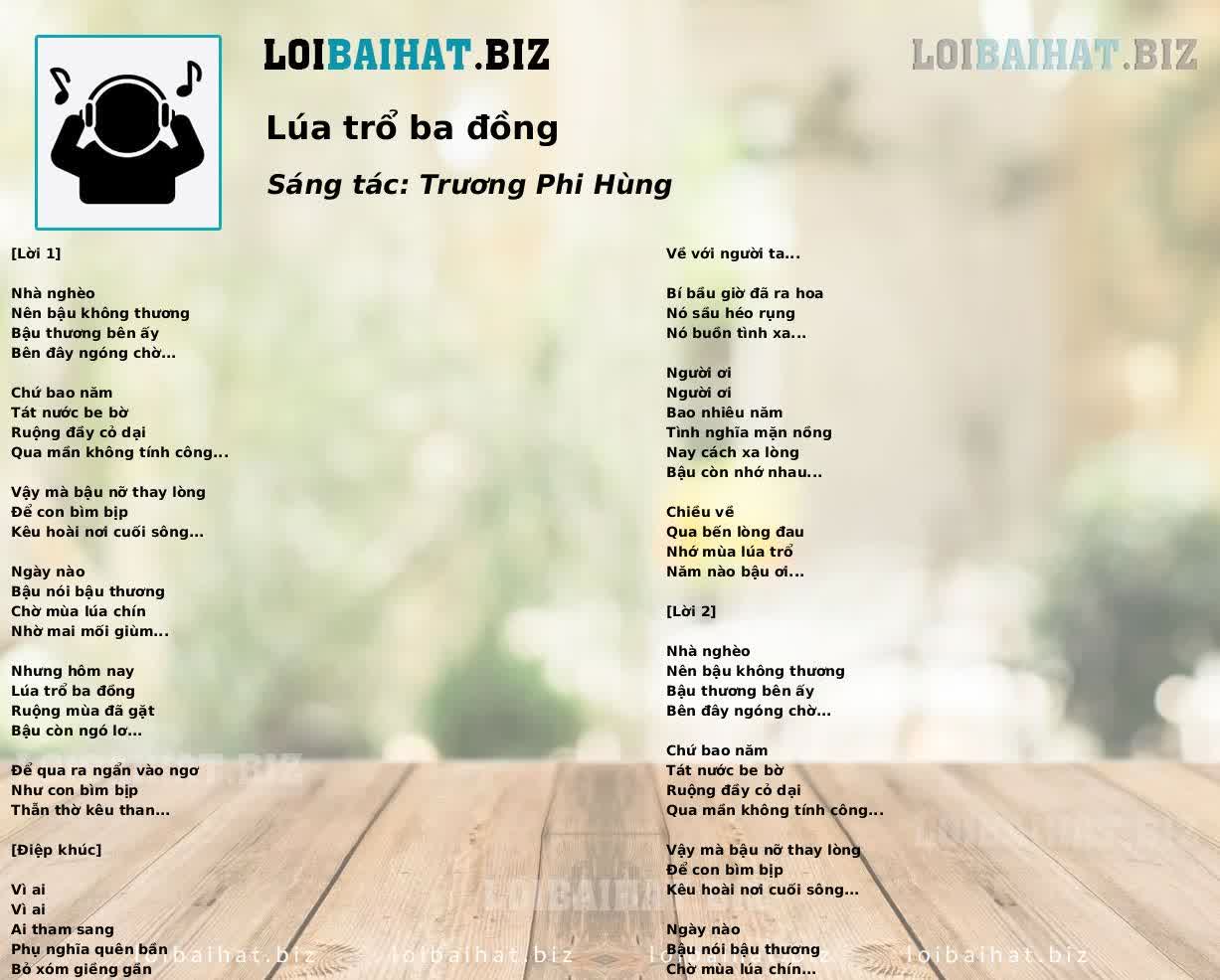 Lúa trổ ba đồng