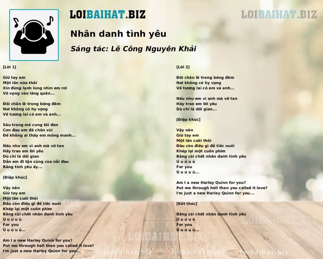 Nhân danh tình yêu