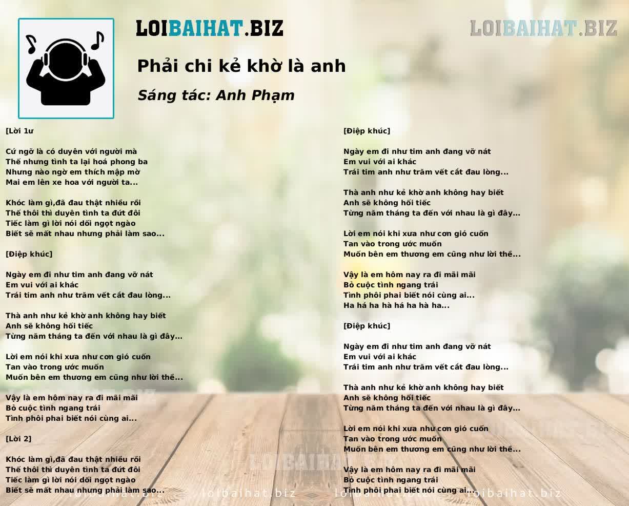Phải chi kẻ khờ là anh