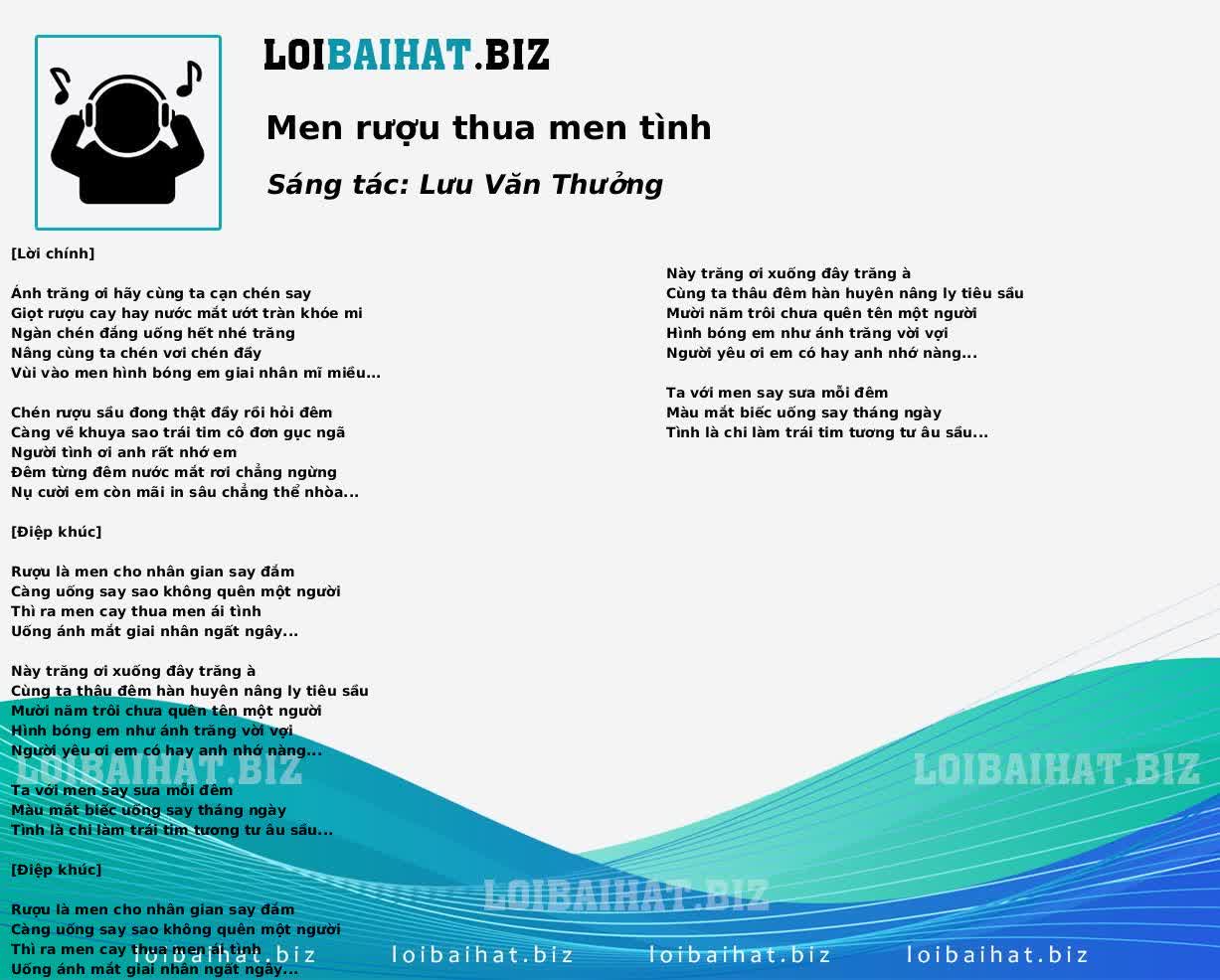 Men rượu thua men tình