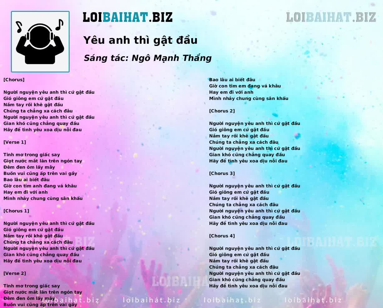 Yêu anh thì gật đầu