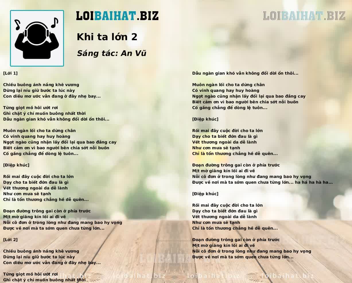 Khi ta lớn 2