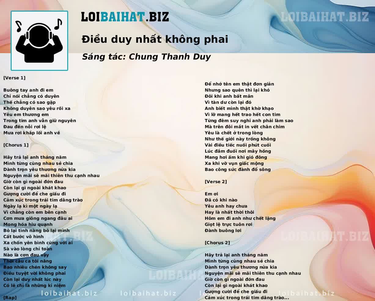 Điều duy nhất không phai