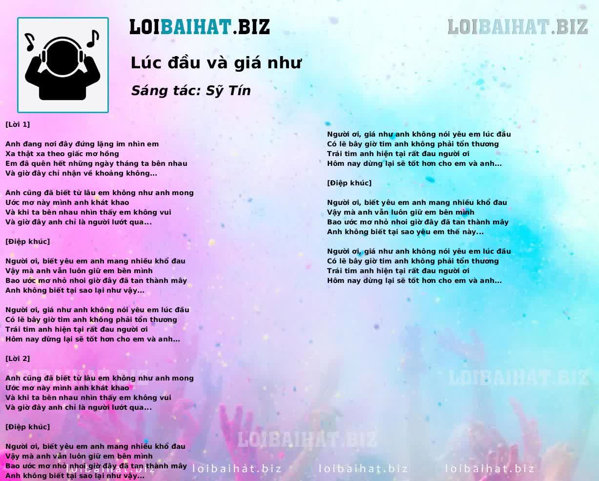 Lúc đầu và giá như