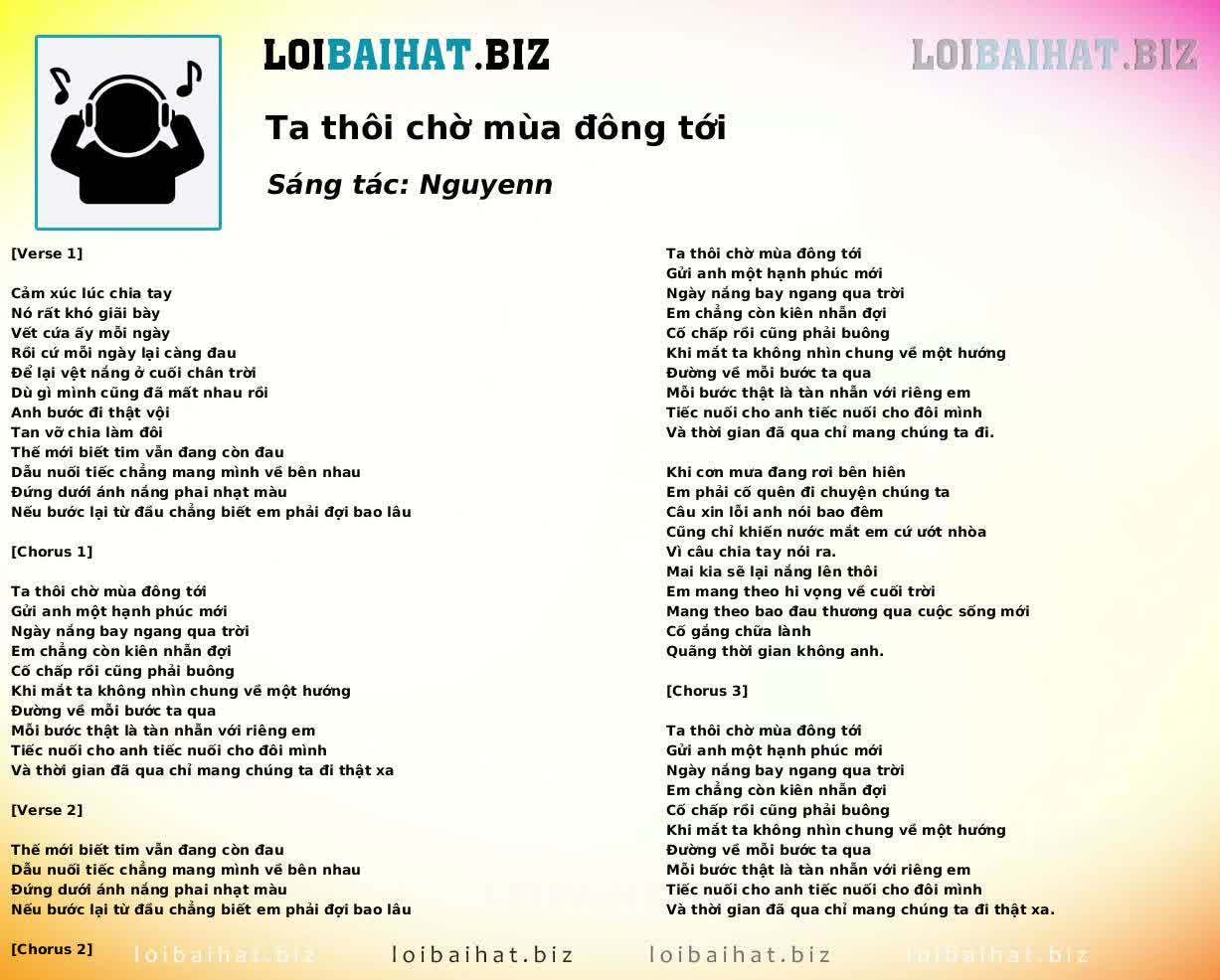 Ta thôi chờ mùa đông tới