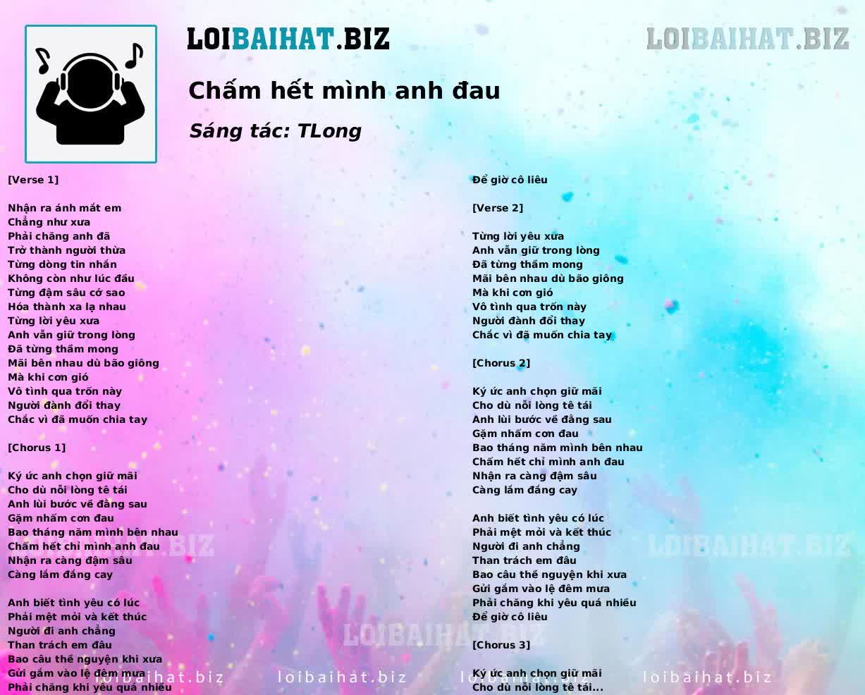 Chấm hết mình anh đau