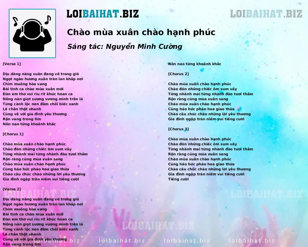 Chào mùa xuân chào hạnh phúc