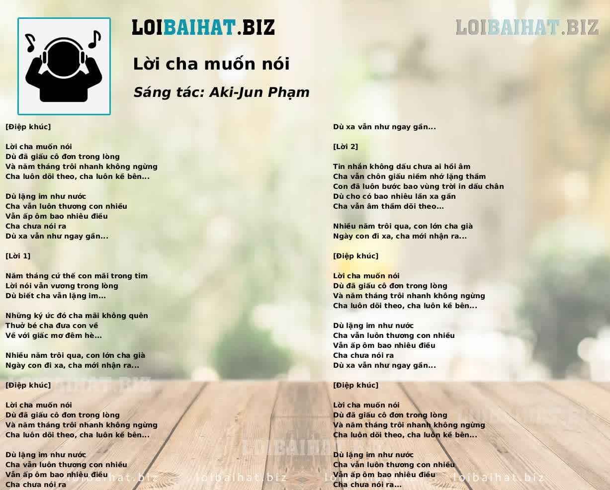 Lời cha muốn nói