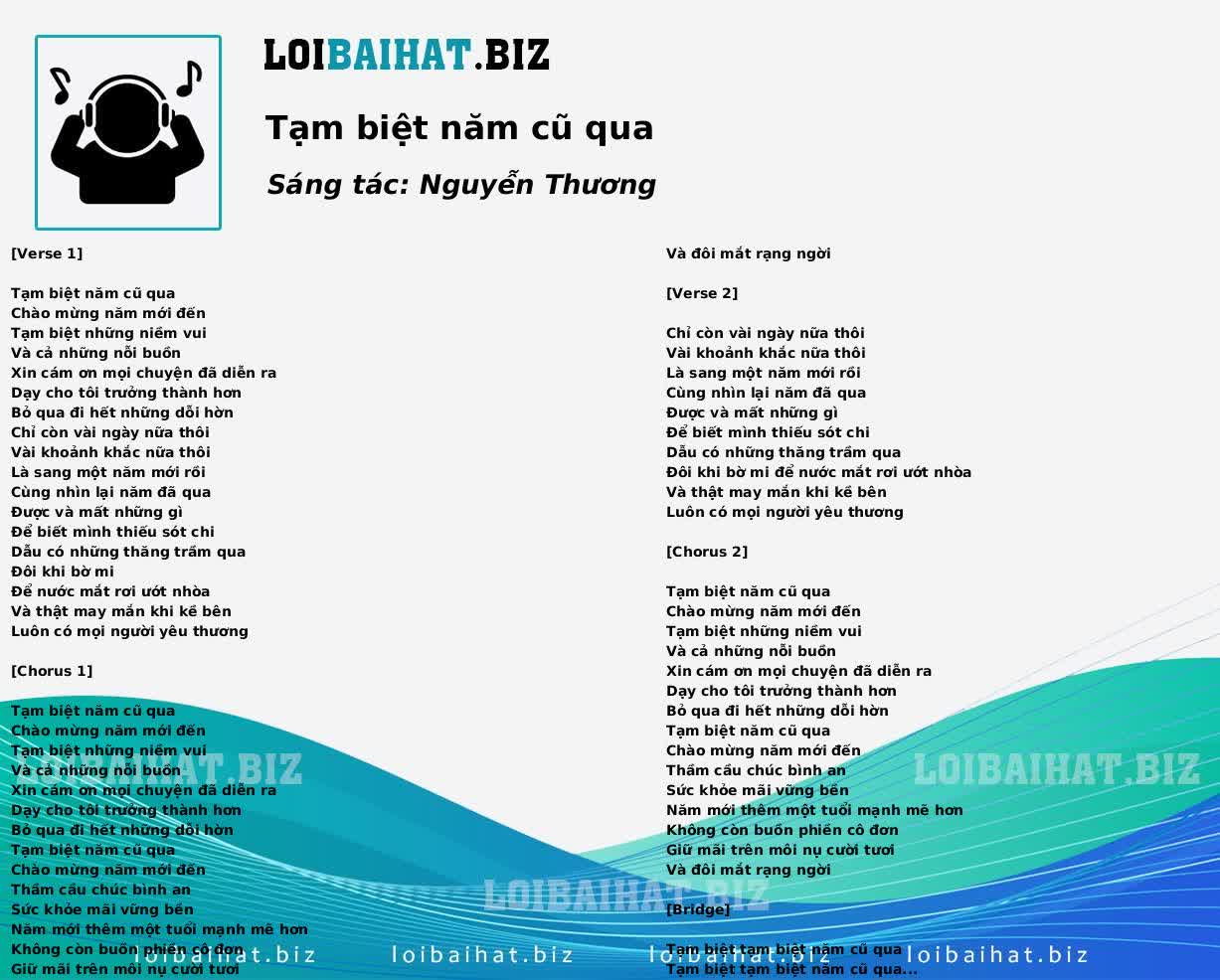 Tạm biệt năm cũ qua