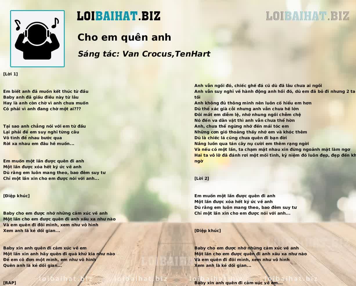Cho em quên anh