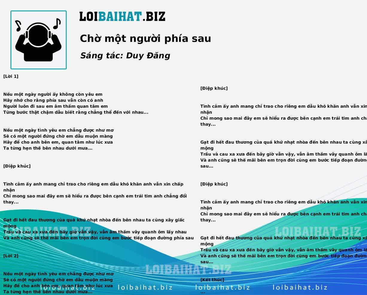 Chờ một người phía sau