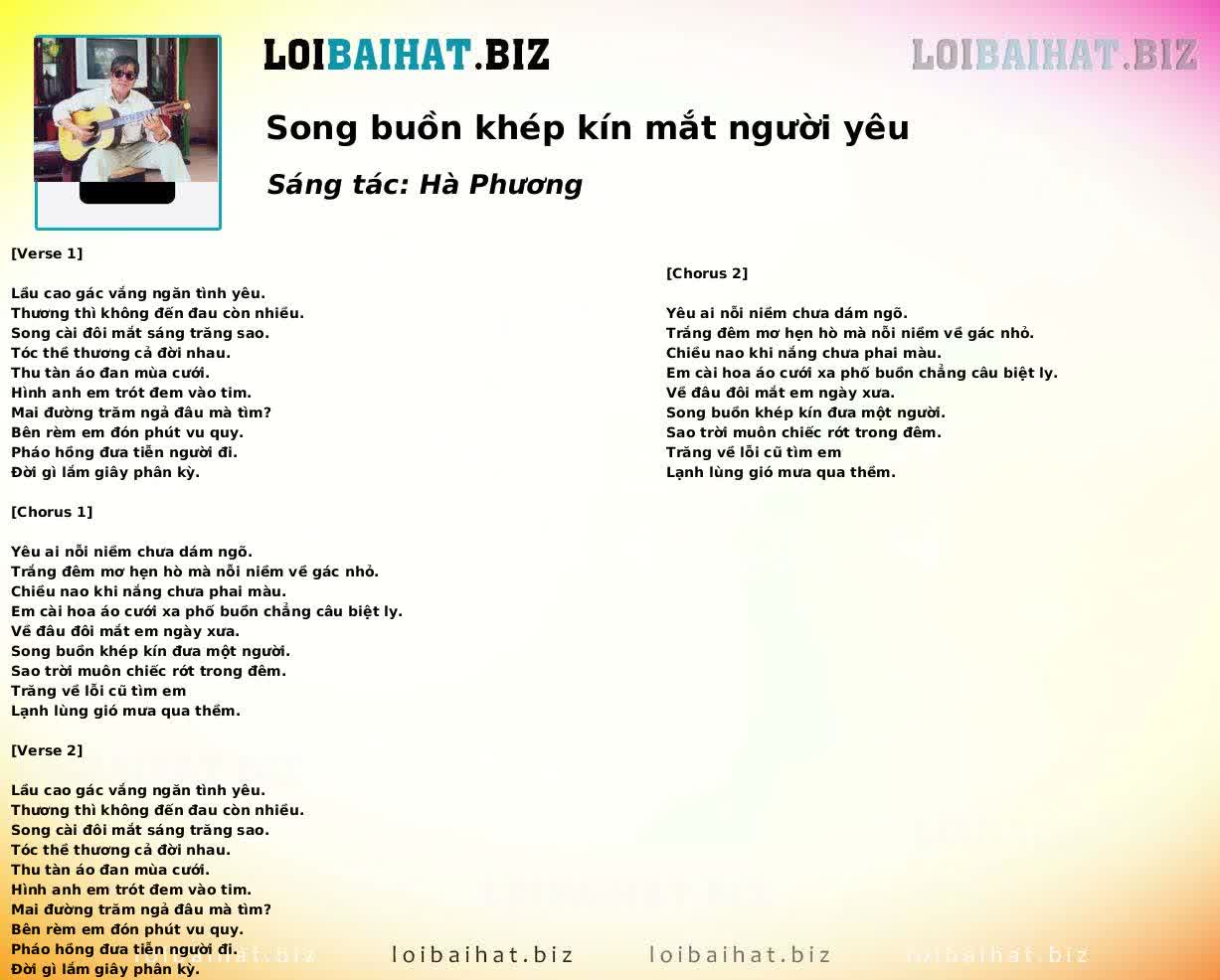 Song buồn khép kín mắt người yêu