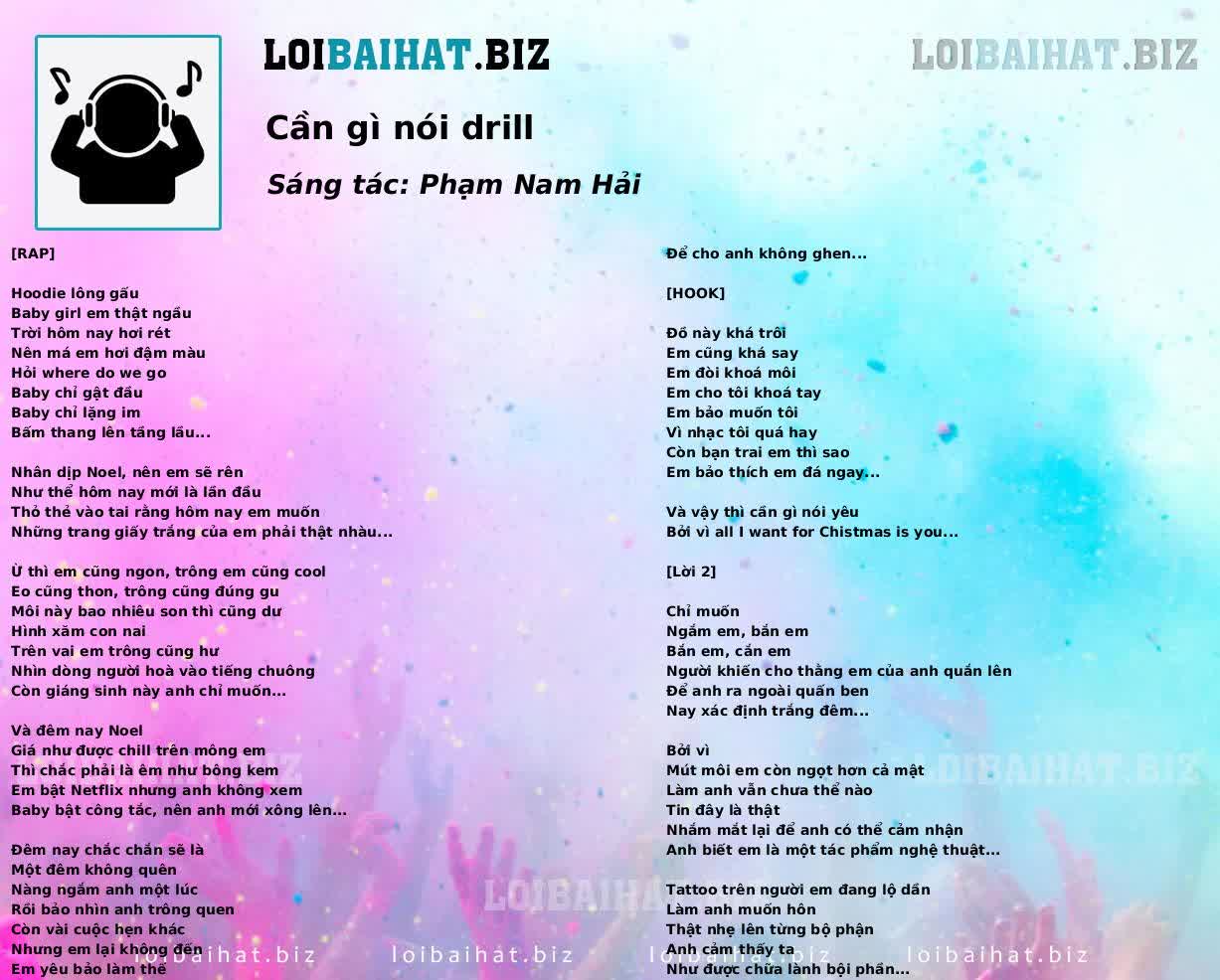 Cần gì nói drill