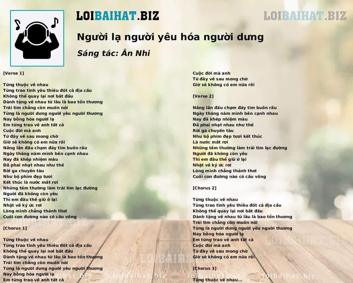 Người lạ người yêu hóa người dưng