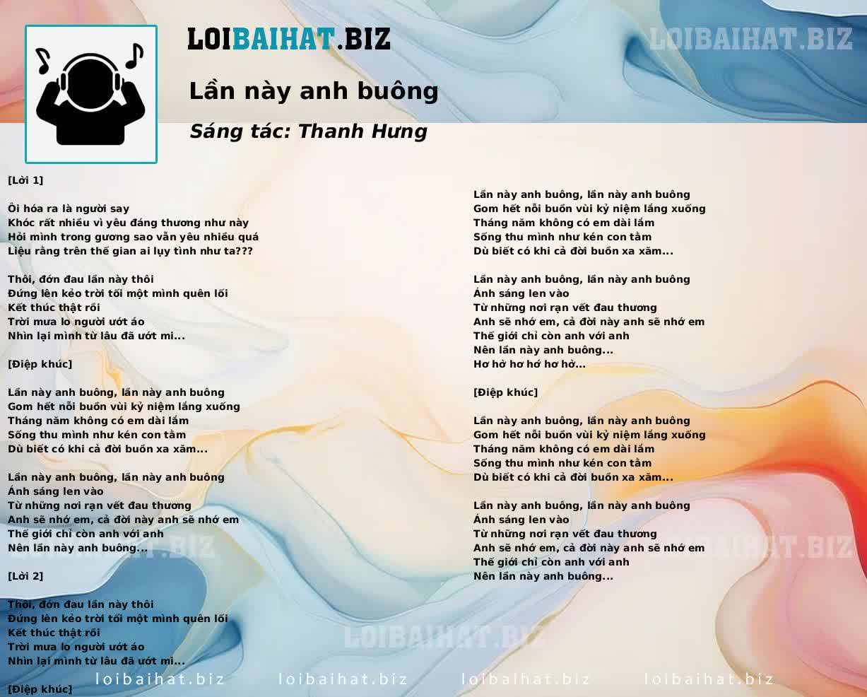 Lần này anh buông