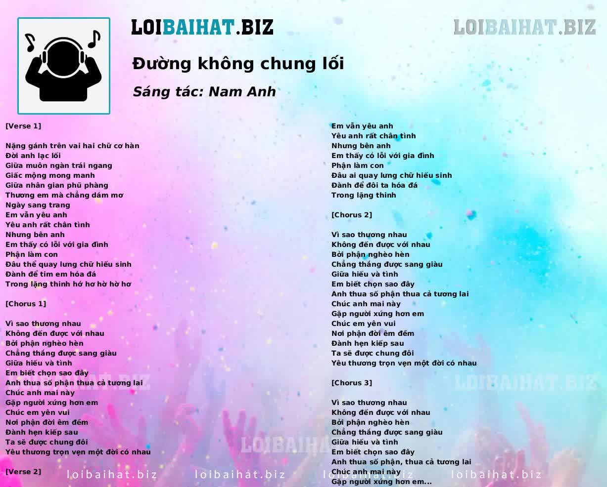 Đường không chung lối