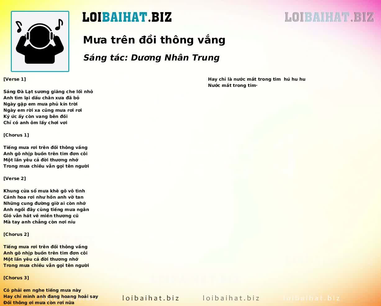 Mưa trên đồi thông vắng