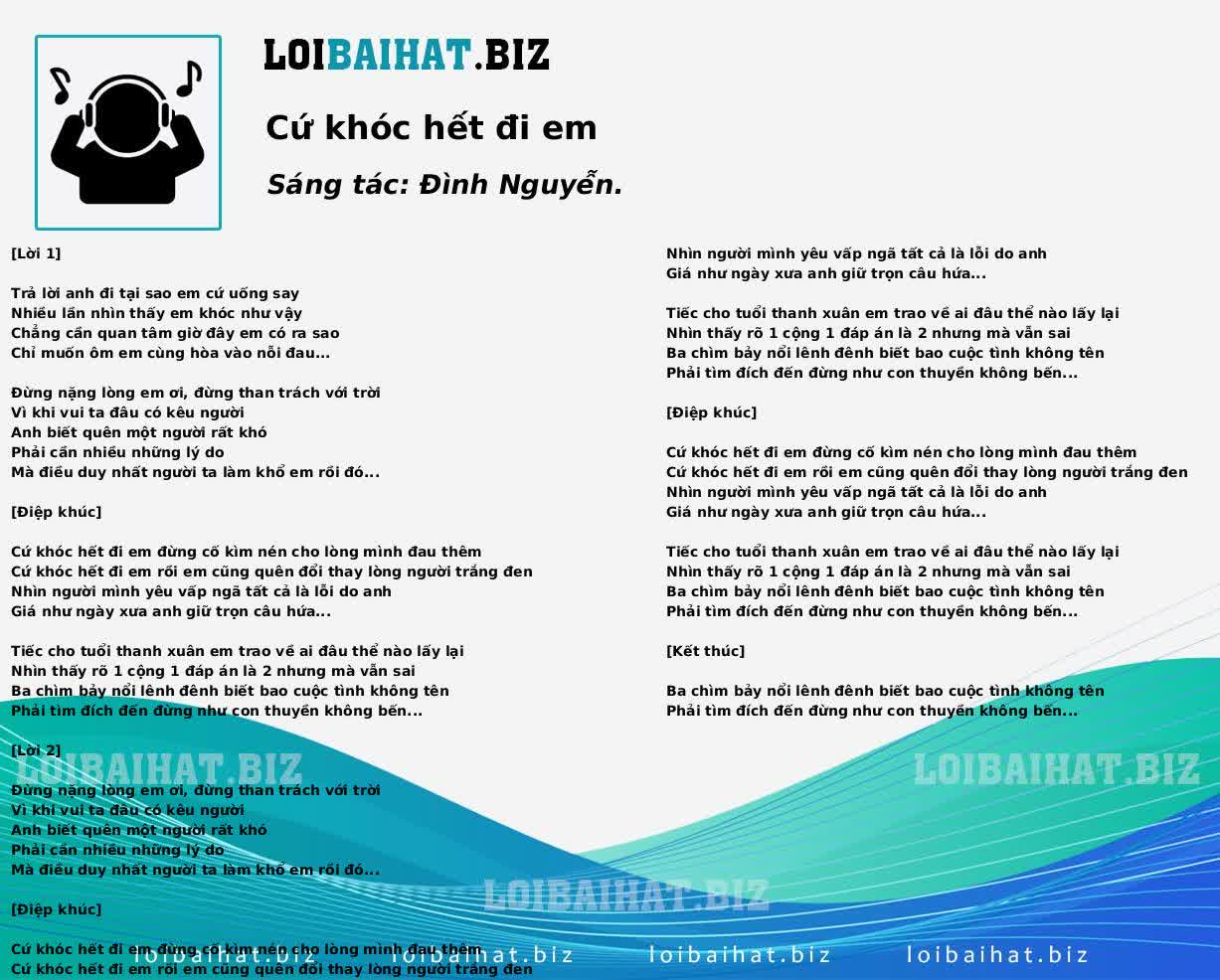 Cứ khóc hết đi em