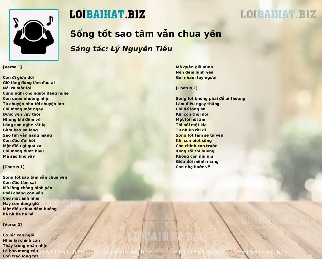 Sống tốt sao tâm vẫn chưa yên