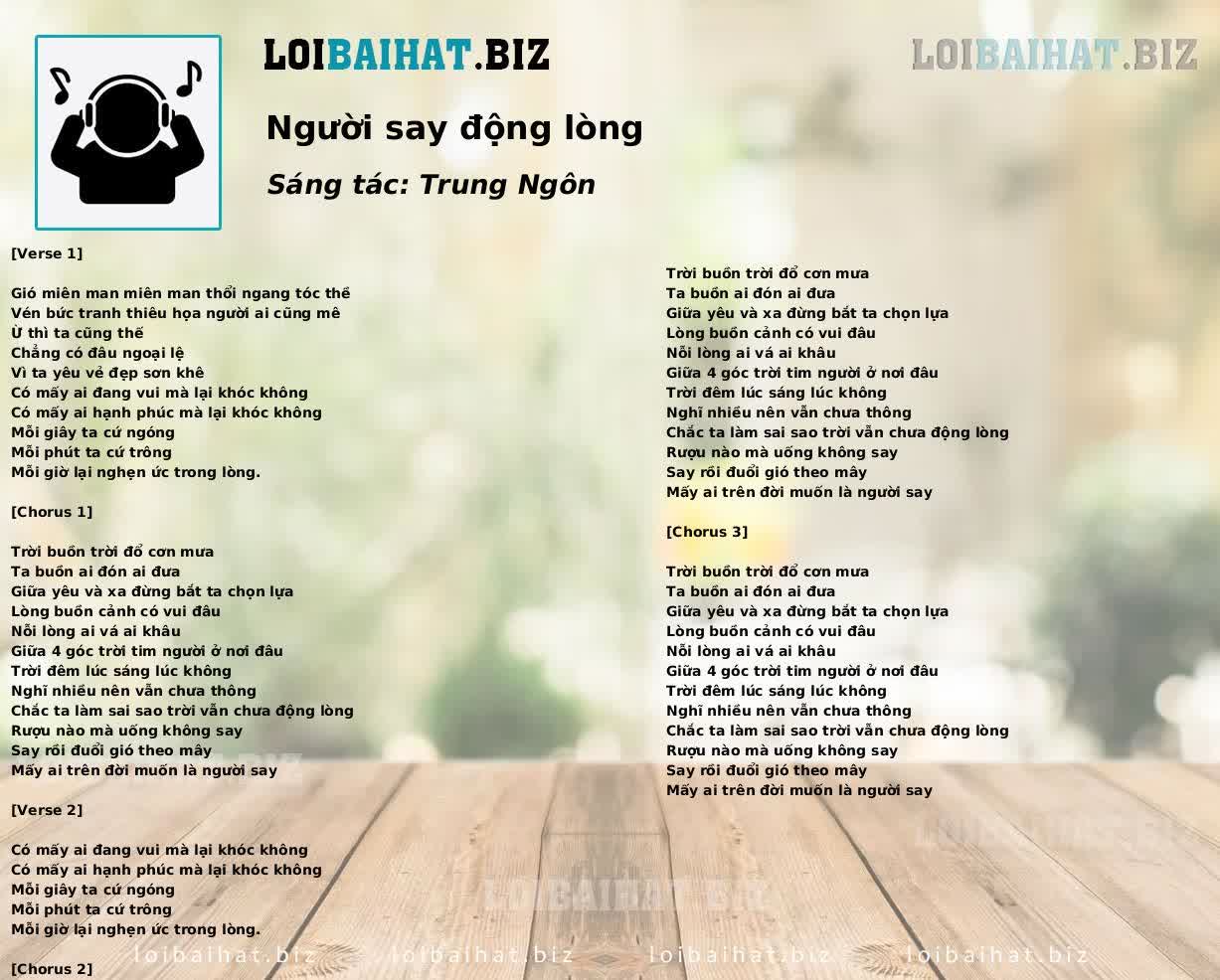 Người say động lòng