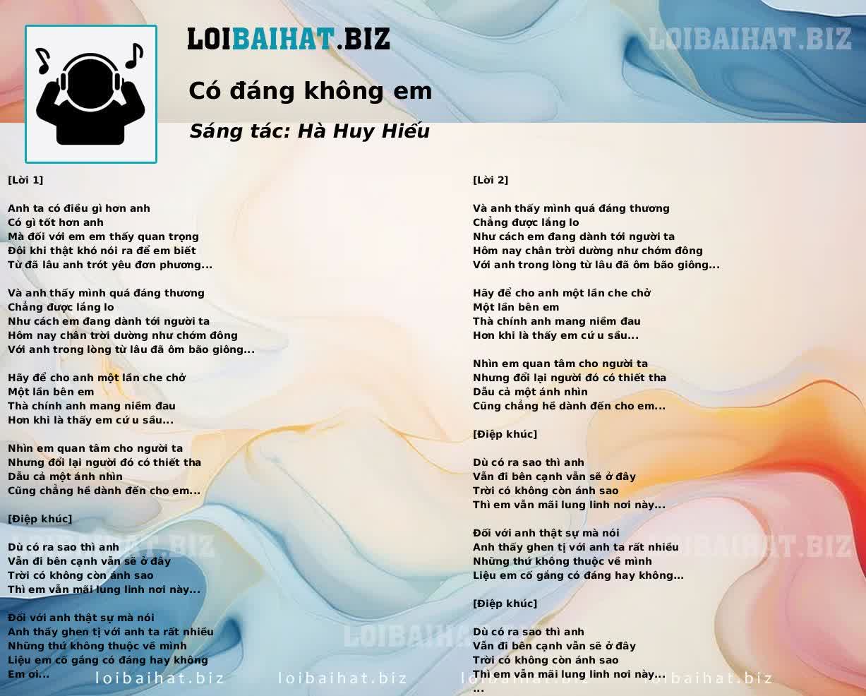 Có đáng không em