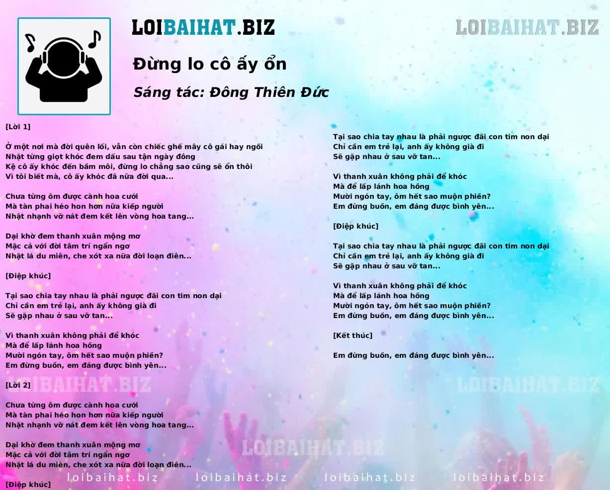 Đừng lo cô ấy ổn