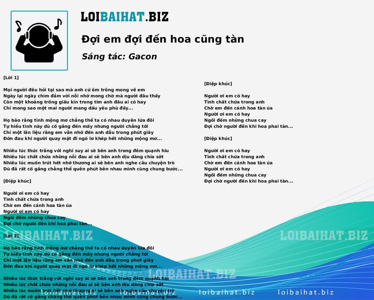 Đợi em đợi đến hoa cũng tàn