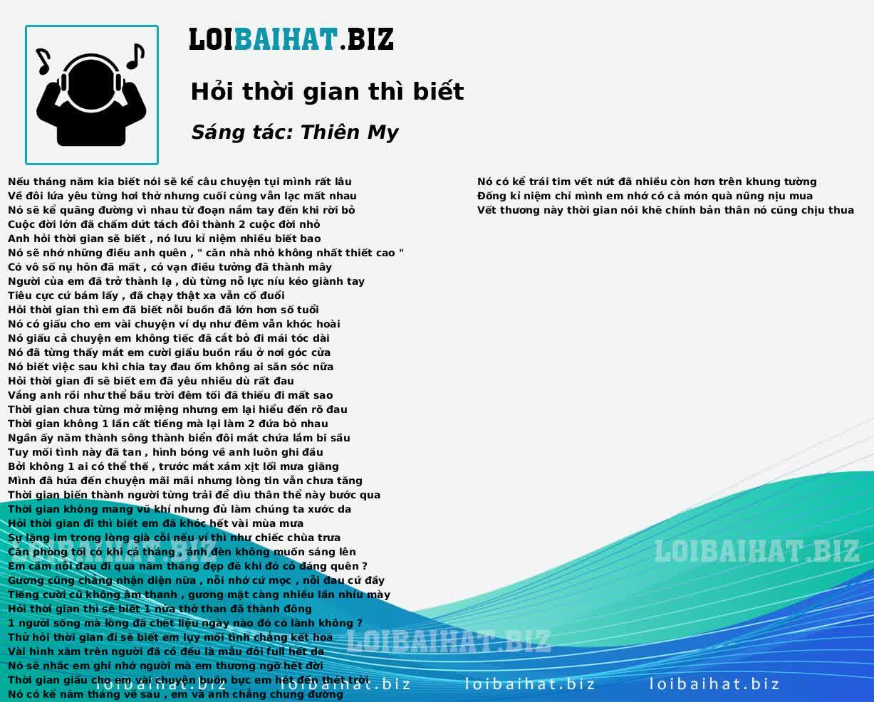 Hỏi thời gian thì biết