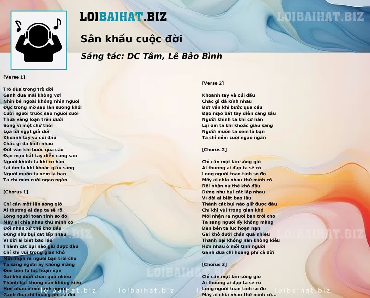 Sân khấu cuộc đời