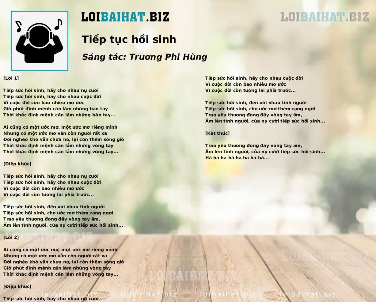 Tiếp tục hồi sinh