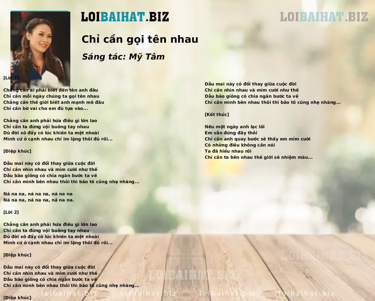 Chỉ cần gọi tên nhau