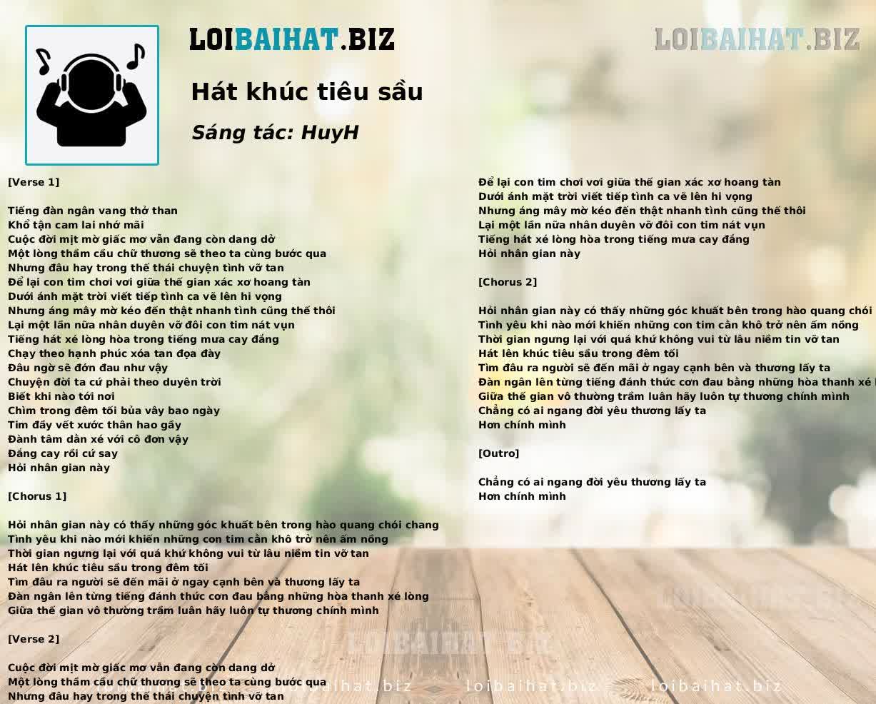 Hát khúc tiêu sầu