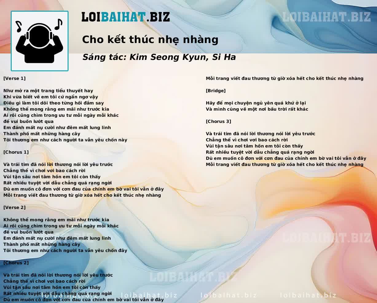 Cho kết thúc nhẹ nhàng