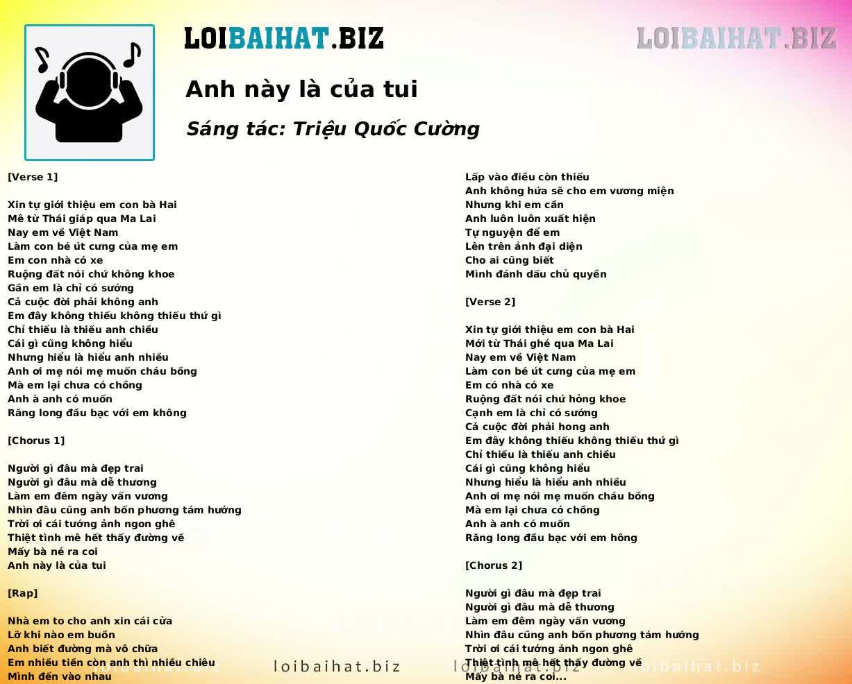 Anh này là của tui