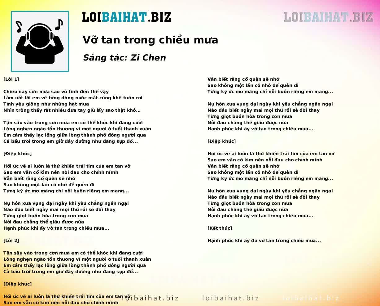 Vỡ tan trong chiều mưa