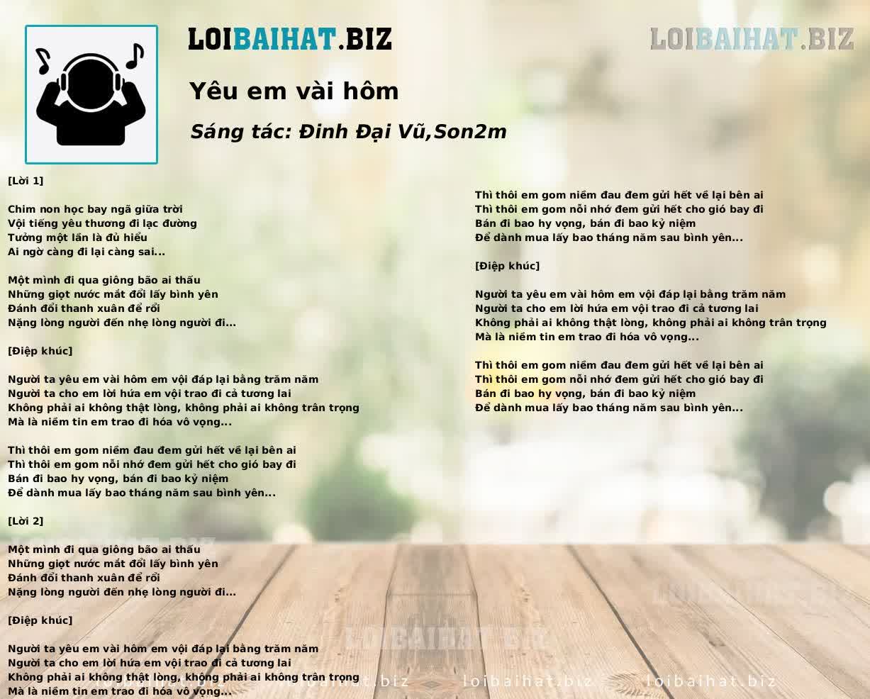 Yêu em vài hôm