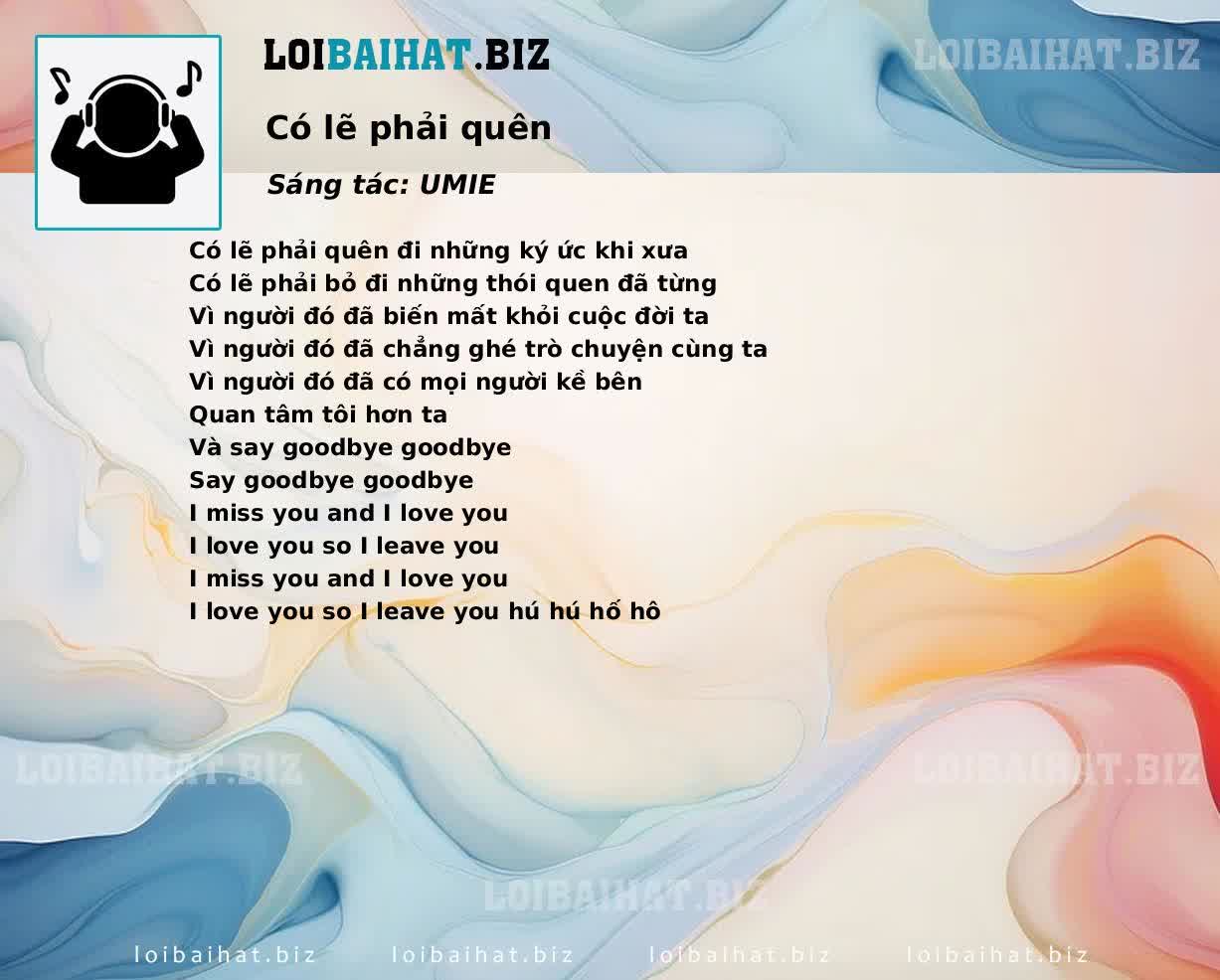 Có lẽ phải quên