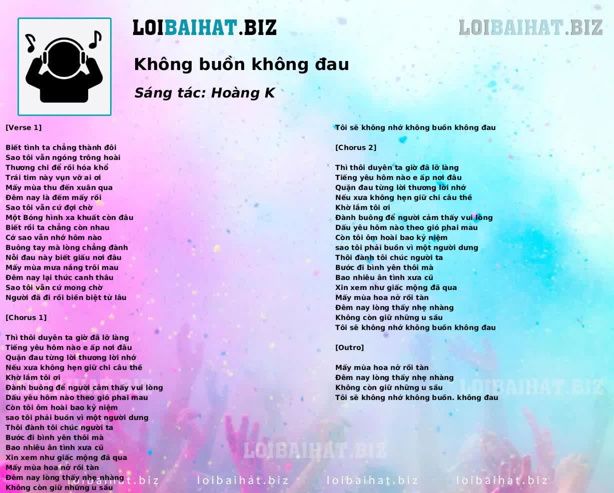 Không buồn không đau