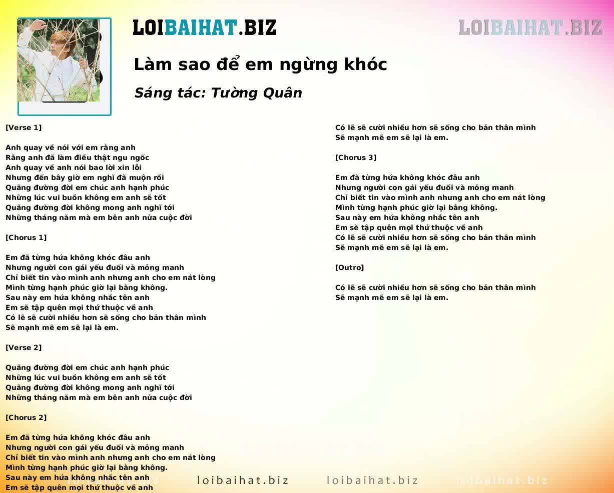 Làm sao để em ngừng khóc