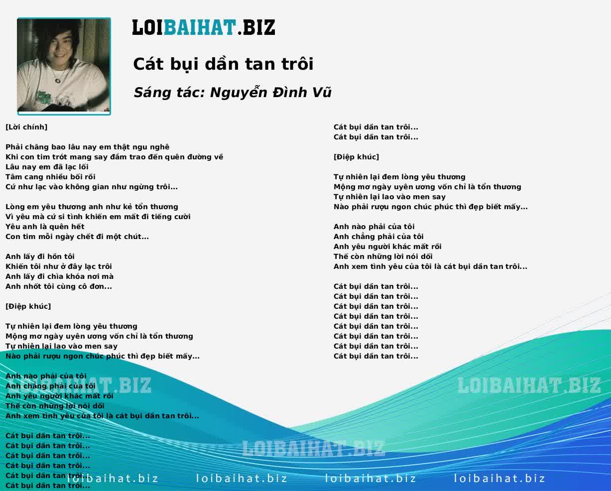 Cát bụi dần tan trôi