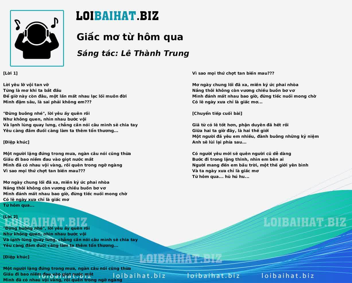 Giấc mơ từ hôm qua