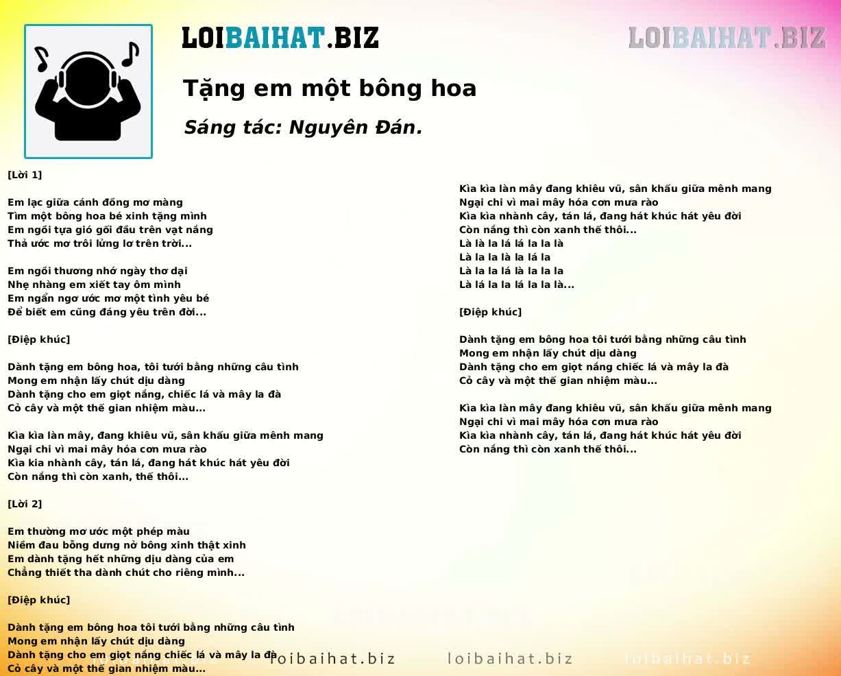 Tặng em một bông hoa