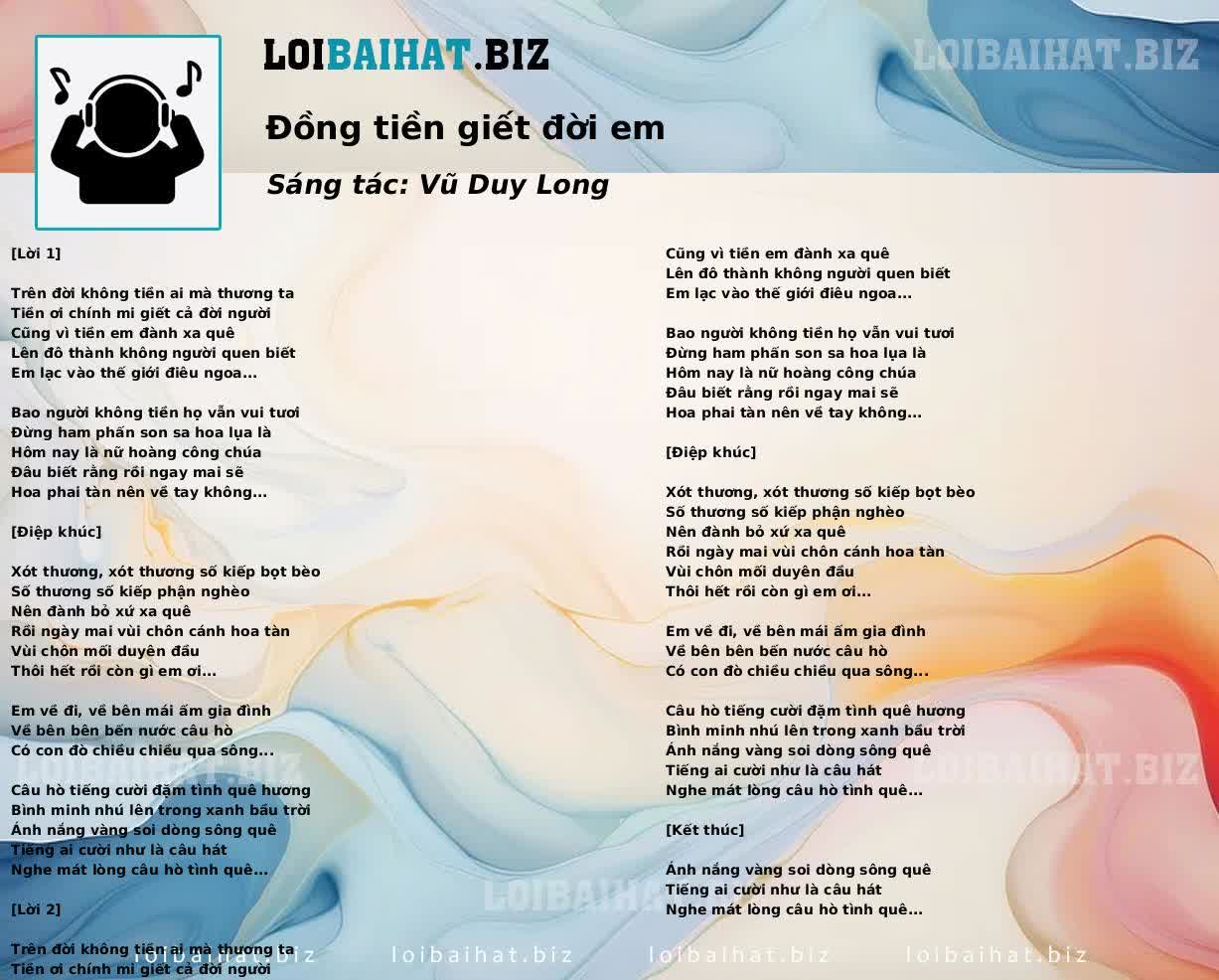 Đồng tiền giết đời em