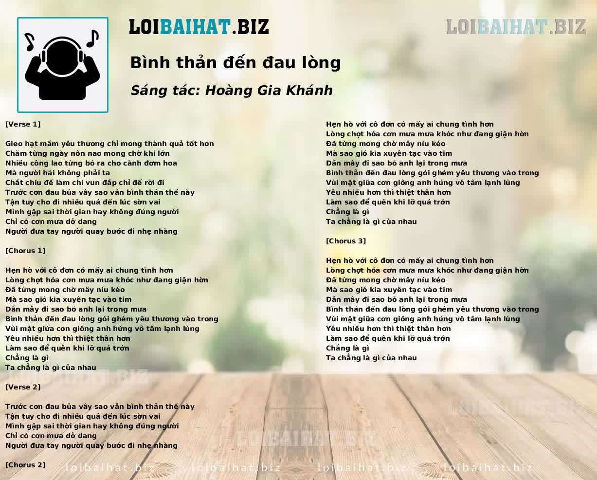 Bình thản đến đau lòng