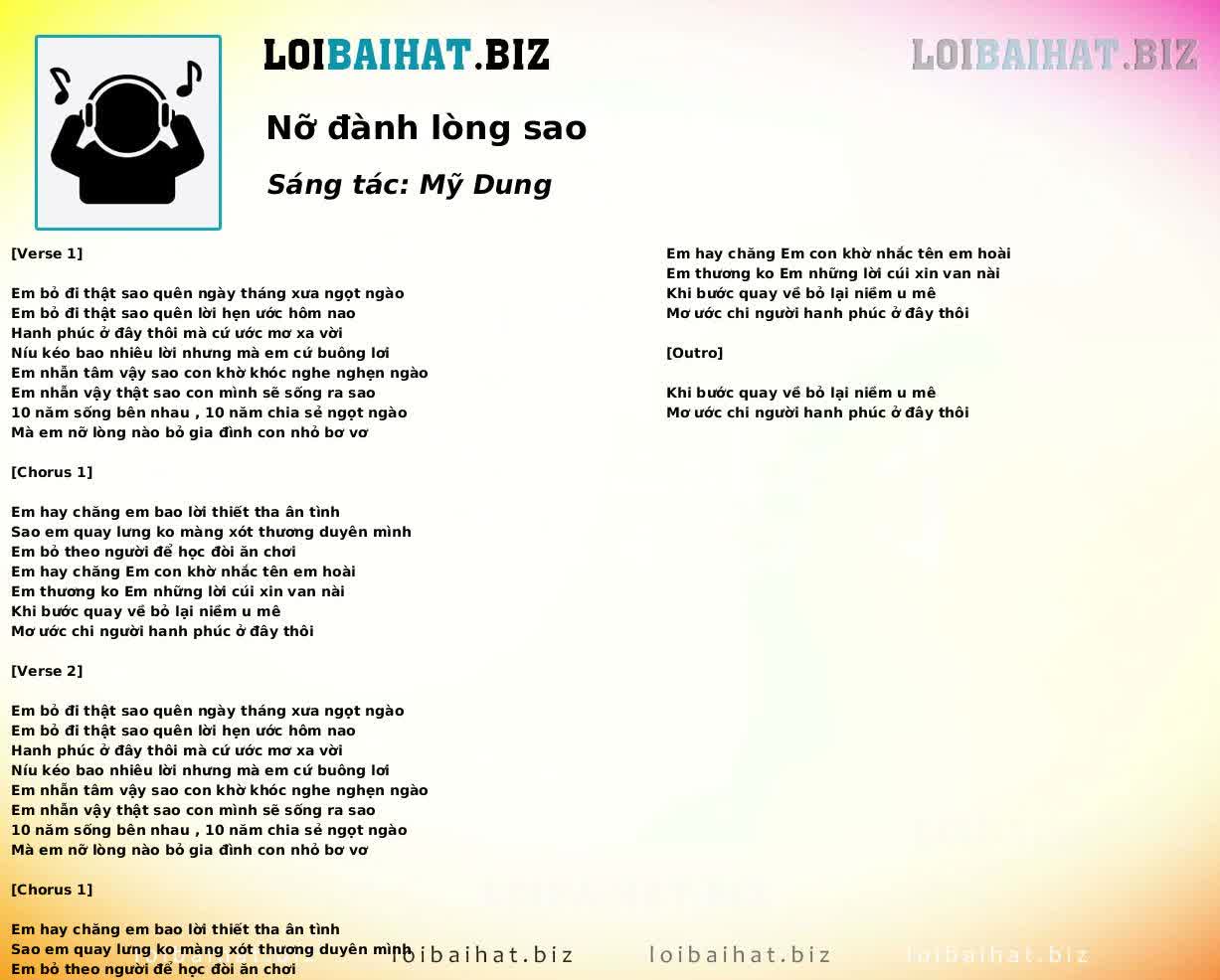 Nỡ đành lòng sao